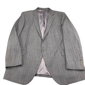 Ticknors Blazer‎ Men 48 Black White Pink Stripe Wool Classic Career Bespoke VTG
